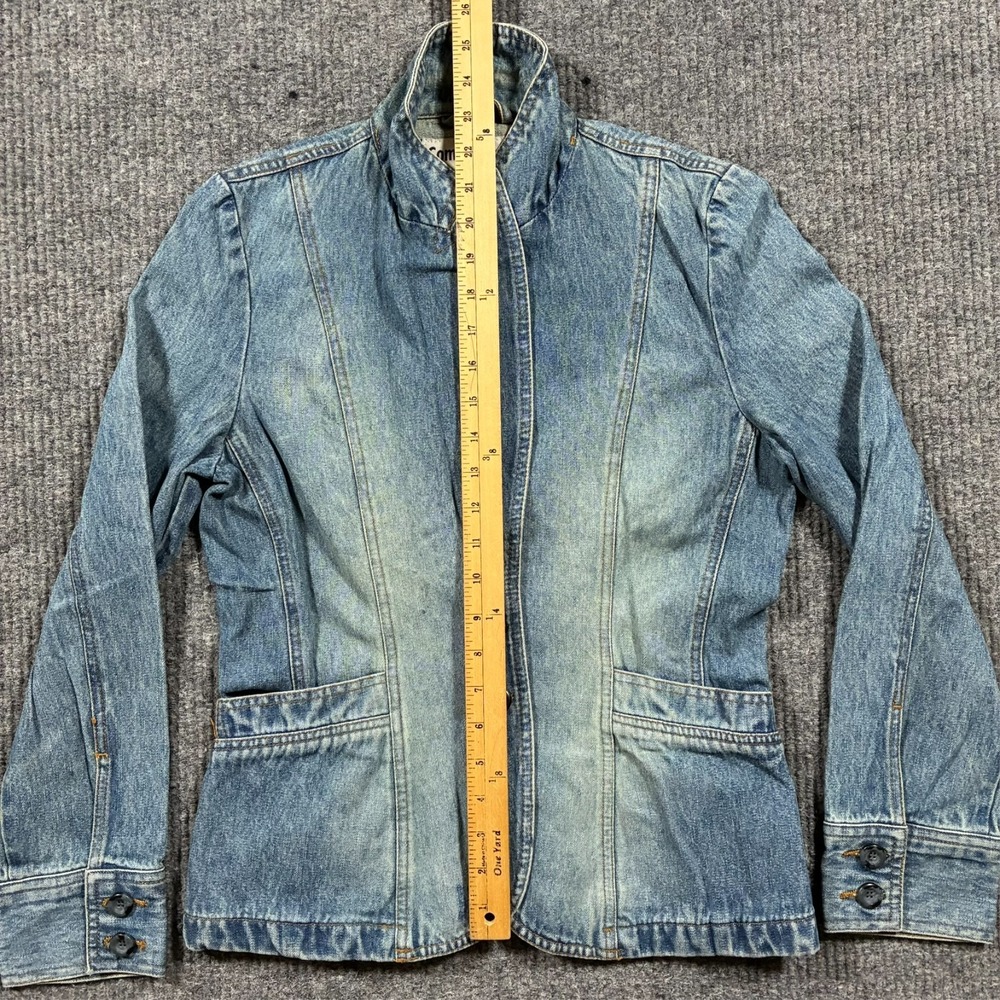 Comfort Denim Jacket Womens Size L Blue Button Front Fitted Cotton Long Sleeve - Picture 4 of 7